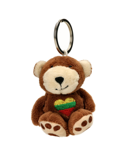 Teddy Bear Keychain with Lithuanian flag heart